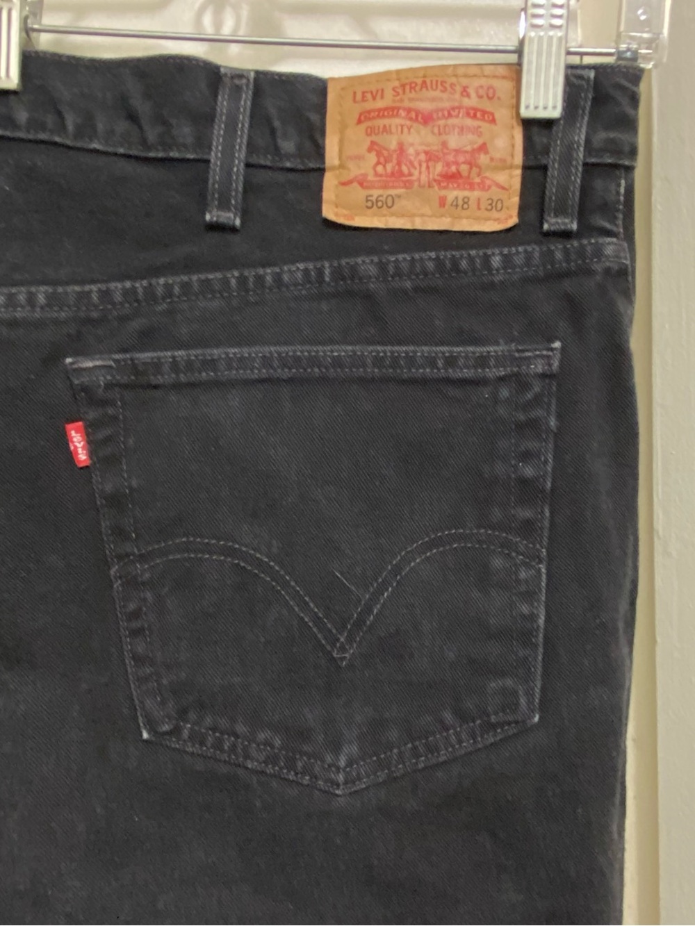 Mens Levi’s Levis 560 Jeans 48x30 48” Black Loose Comfort Fit Denim Y2K Vintage